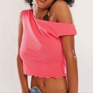 FP Pink One Shoulder Top Juicy Pop Muscle Tee